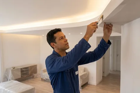 Sanca de gesso com iluminação indireta no teto no Rio de Janeiro