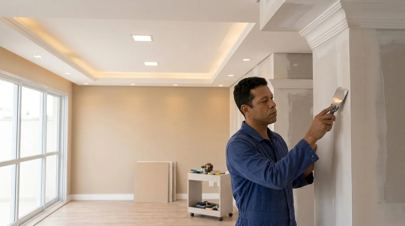 ambiente com acabamento em gesso e drywall no Rio de Janeiro