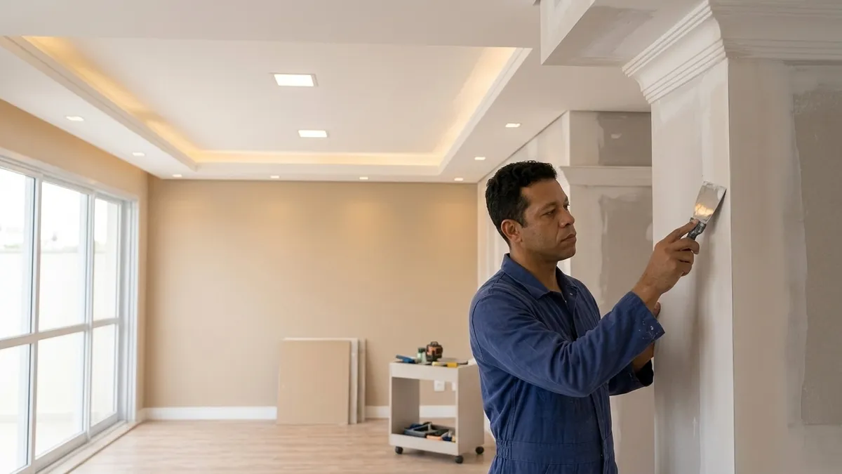ambiente interno com serviços de gesso e drywall para solicitação de orçamento